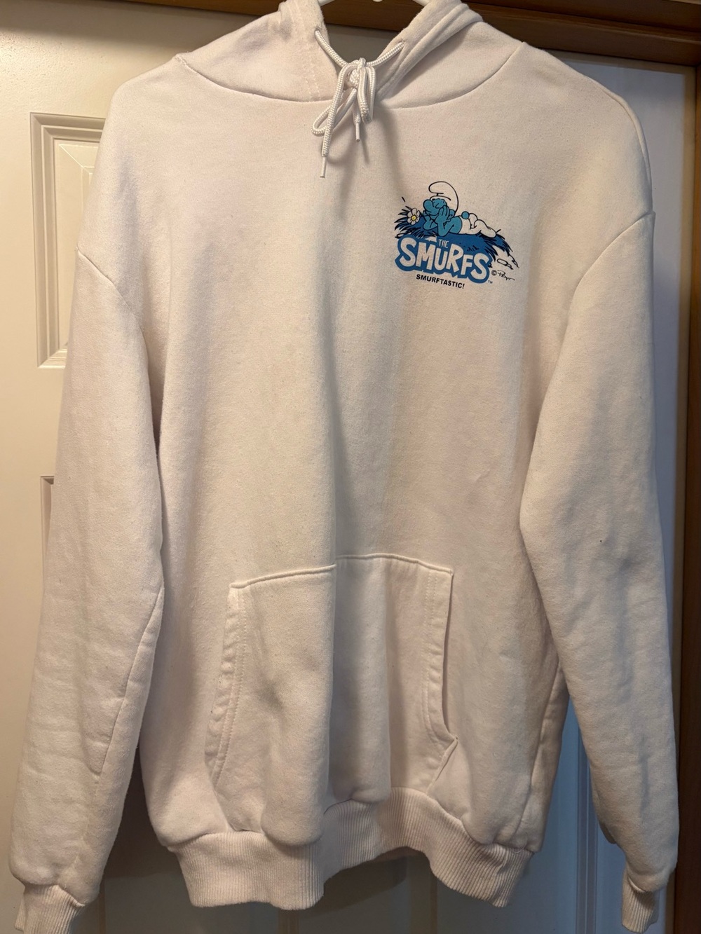 Smurfs Hoodie Sweatshirt  Smurftastic Mushroom Pullover Size Large